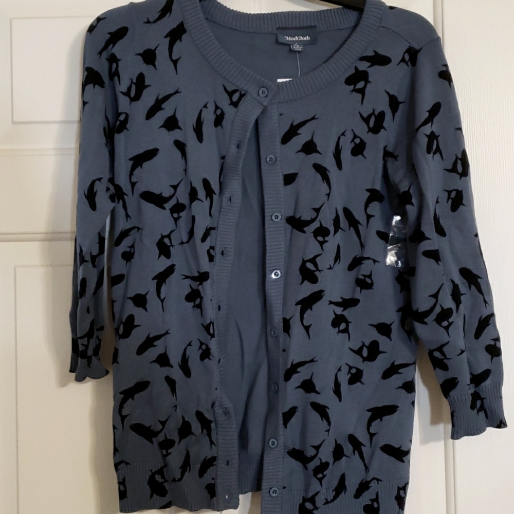 NWT Modcloth Shark Cardigan